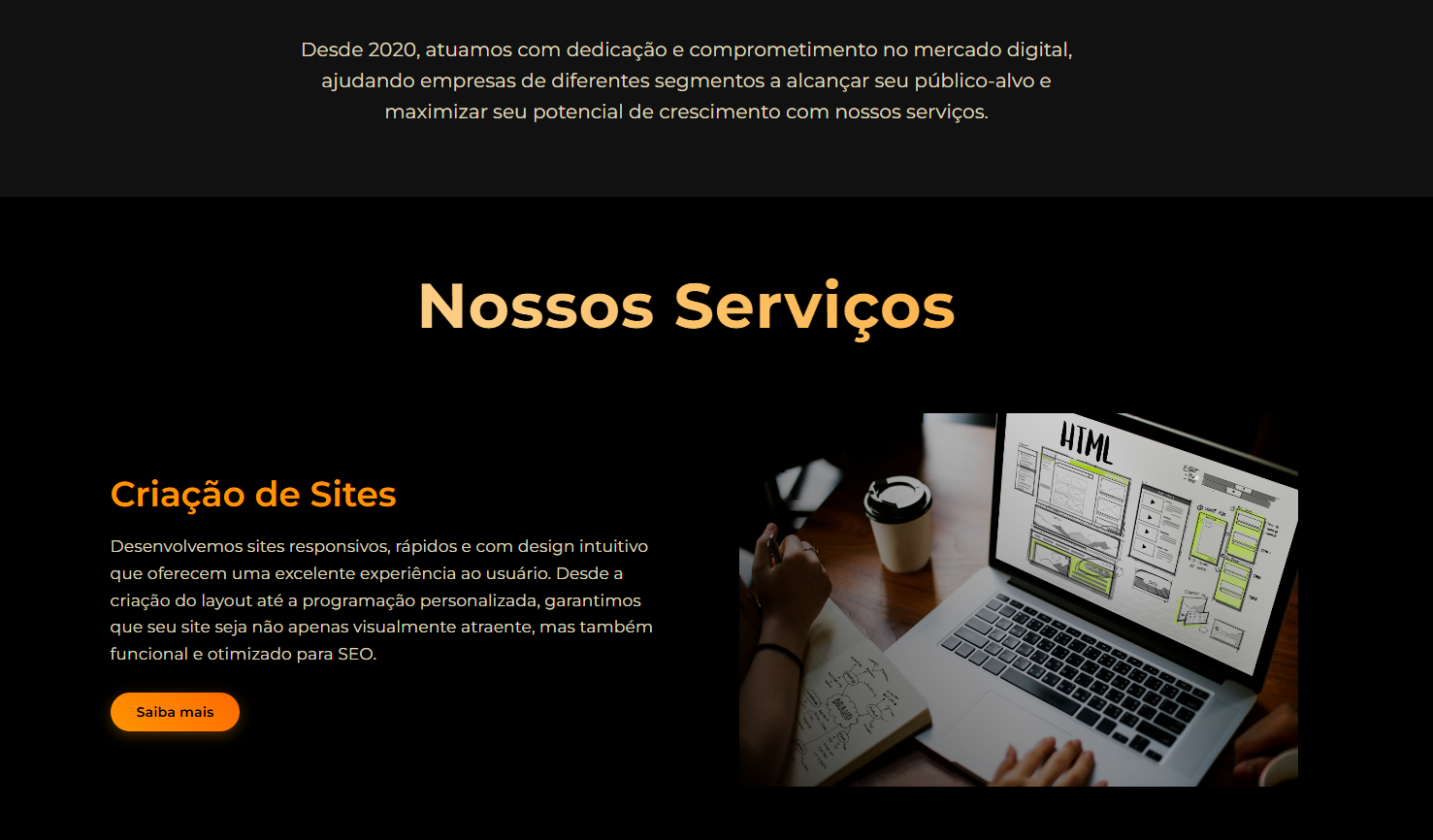 Agencia Progressus Landing Page - Seção Serviços