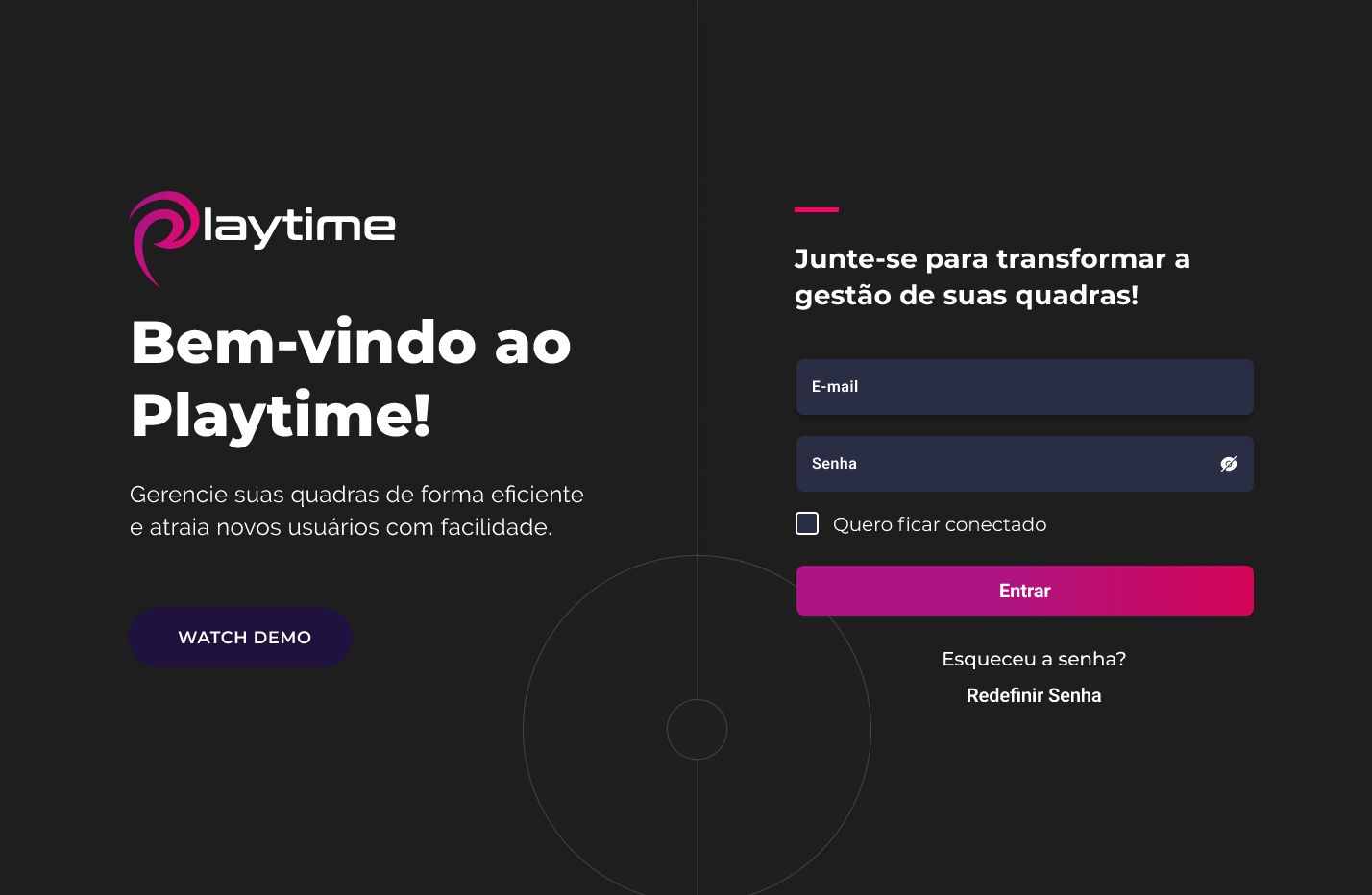LayTime - Seção Login