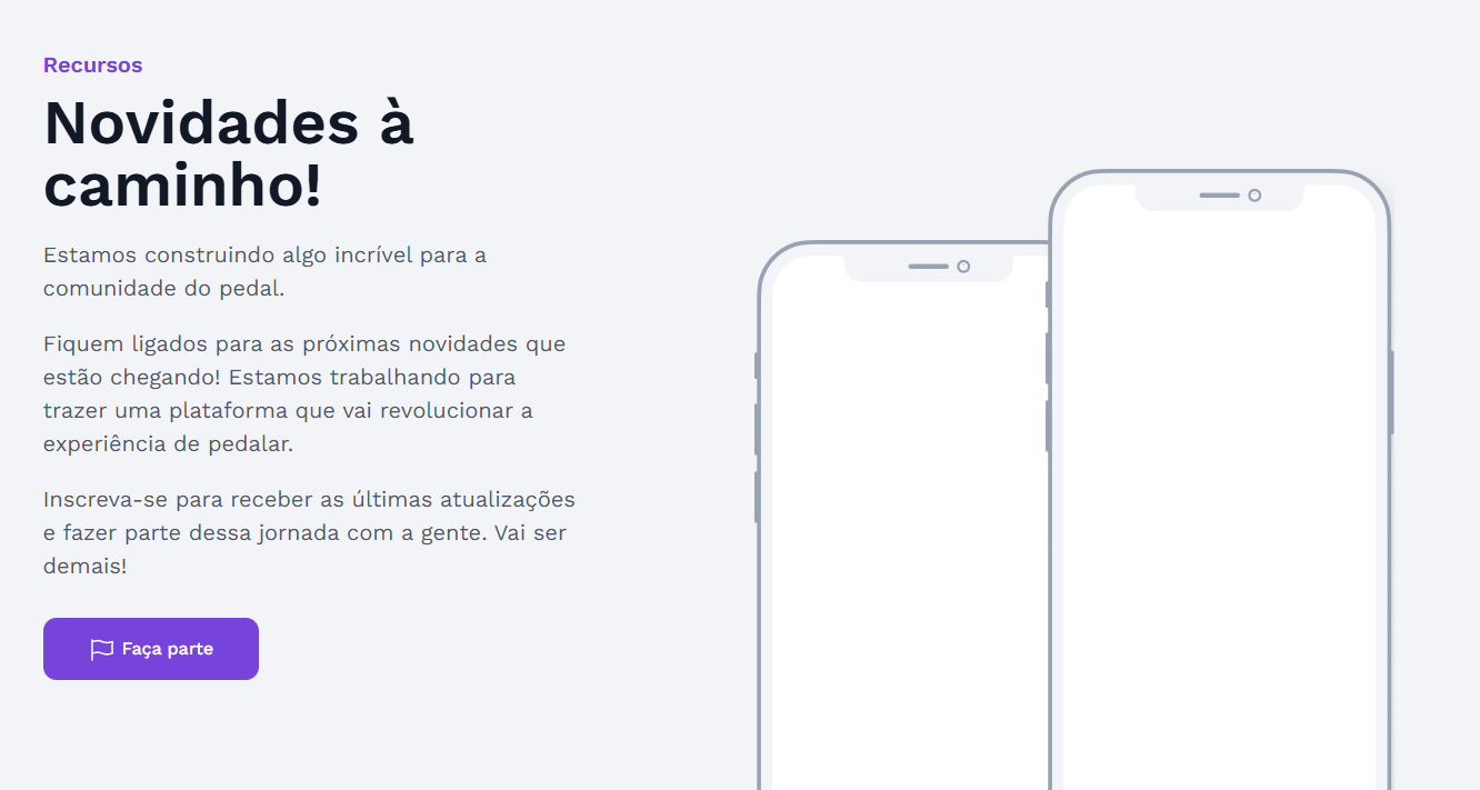 PedalService Landing Page - Visualização mobile